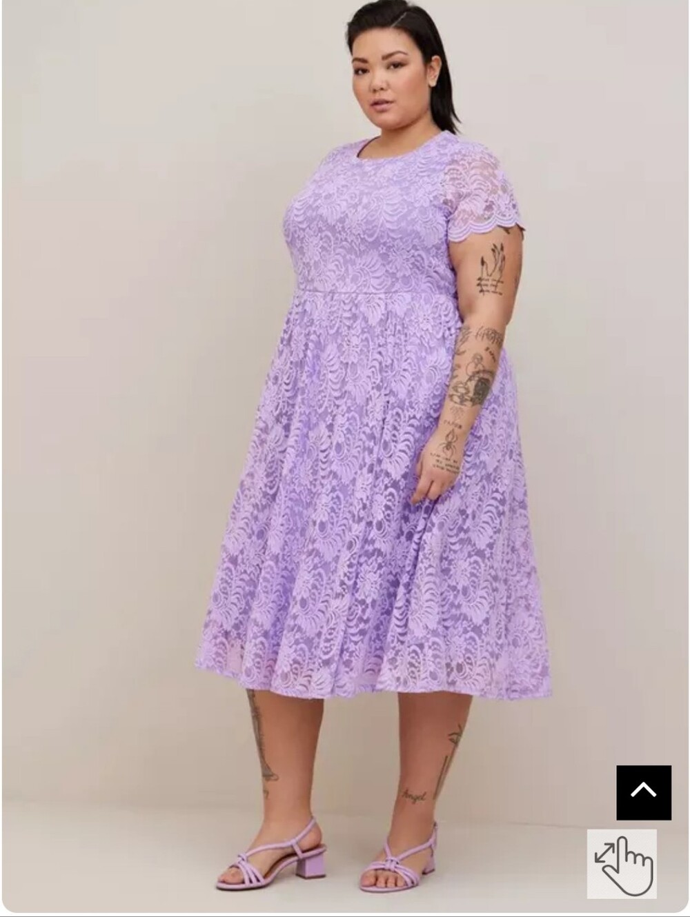 Torrid NEW Plus Size 1x: Lace Fit and Flare Midi Dress - Lavender